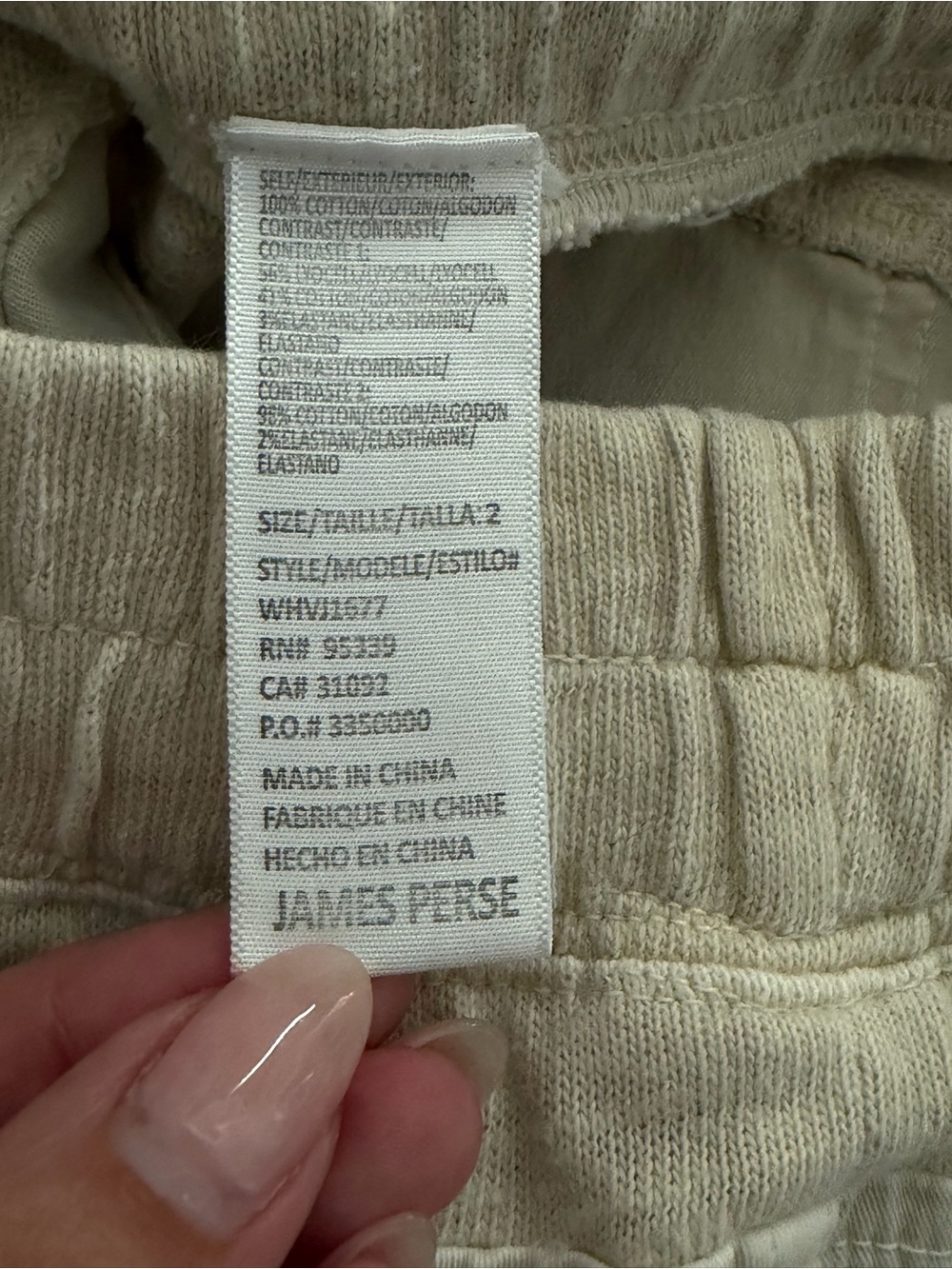 James Perse Women’s Mixed Media Pants in Talc Size 2/ Medium - Picture 6 of 9